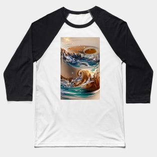 The Coffee teal ocean Stars| Ocean wave vintage Baseball T-Shirt